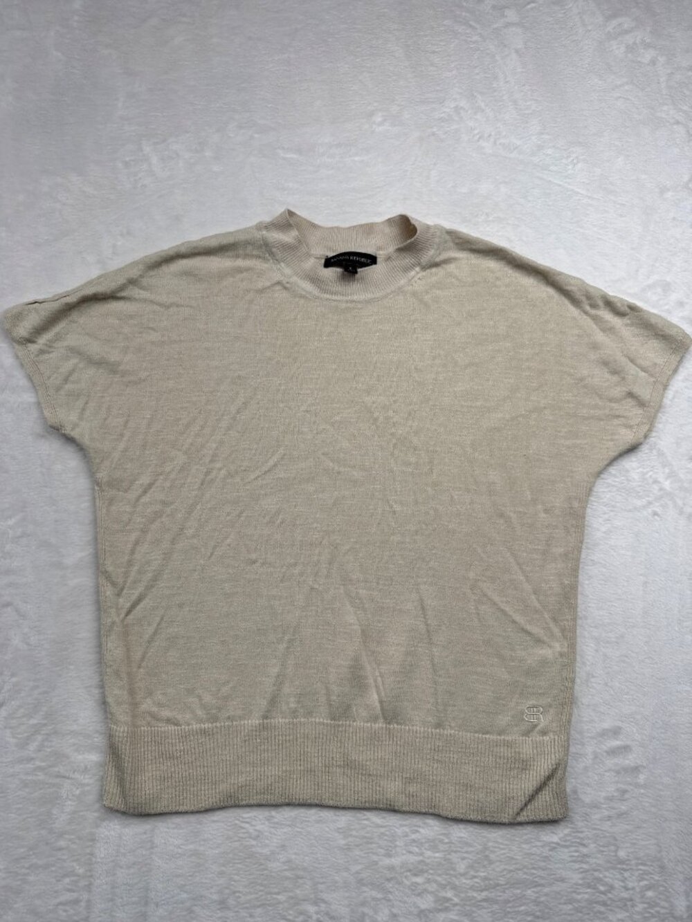 Banana Republic Womens Beige Short-Sleeve Sweater Top Size S